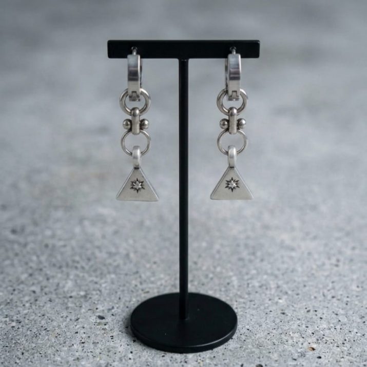 Geo Star Dangle Hoop Earrings