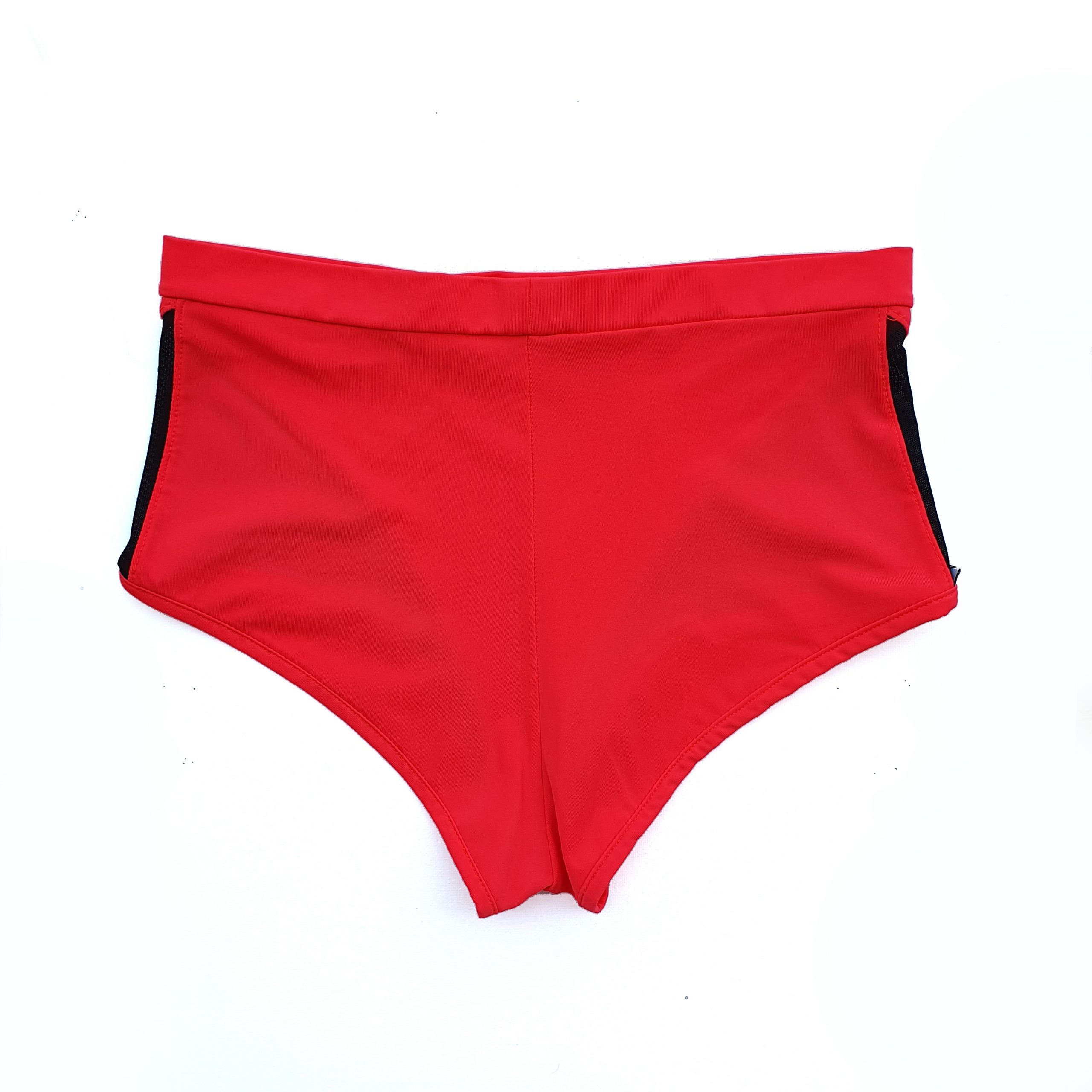 high waist shorts for pole twerk beack geometric cuts mesh detailing coral color hot peach (2)